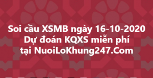 Soi cầu XSMB ngày 16–10–2020